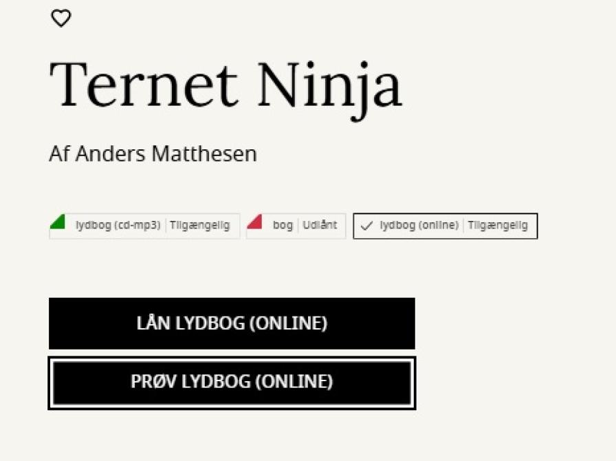 Eksempel på Ternet Ninja som lydbog