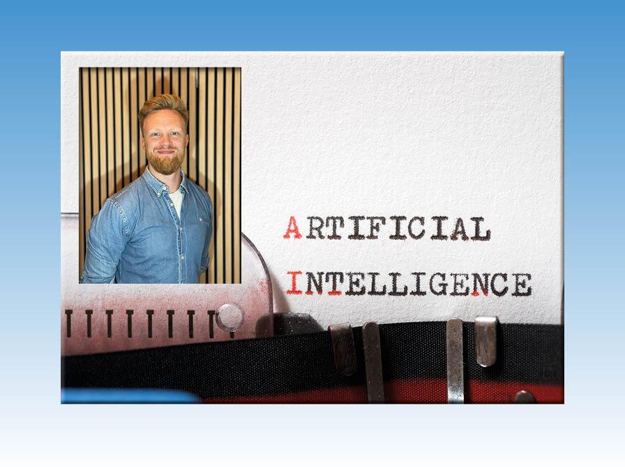 Portræt af Oliver Lindegaard Berggren. Baggrundsfoto: Colourbox.com